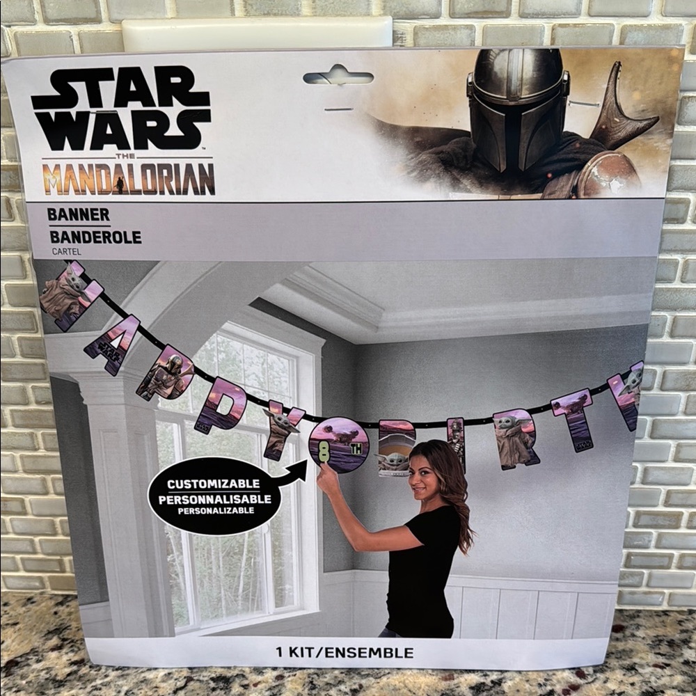 Star Wars Mandalorian Birthday Party Banner